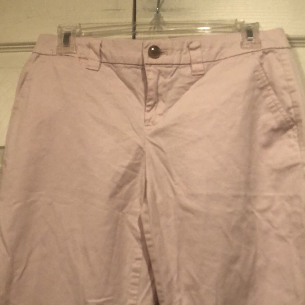 Gap Khakis sz 0 broken in straight cotton spandex light pink tinted khakis - Picture 2 of 6